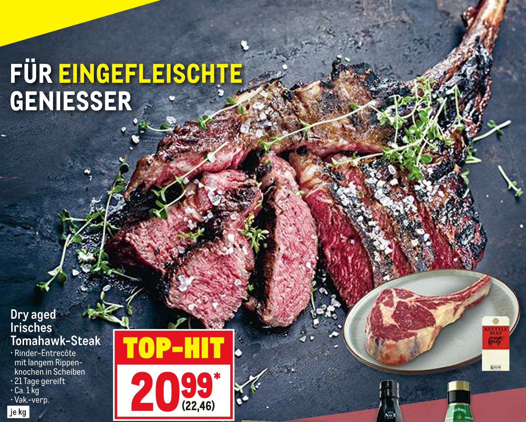 Metro Hamburg - Dry aged Irisches Tomahawk-Steak Dry aged Irisches Tomahawk-Steak Angebot bei Metro Hamburg im Prospekt Food