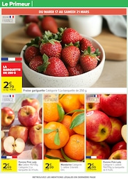 Prix et réduction Fraise Gariguette dans le prospectus Carrefour en cours Offre Fraise Gariguette dans le catalogue Carrefour du moment à la page 29