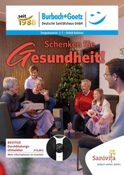 Aktueller Burbach + Goetz Deutsche Sanitätshaus GmbH Prospekt mit Massagegerät, "Schenken Sie Gesundheit!", Seite 1