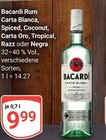 Rum Carta Blanca, Spiced, Coconut, Carta Oro, Tropical, Razz oder Negra im Angebot bei GLOBUS in Neustadt Rum Carta Blanca, Spiced, Coconut, Carta Oro, Tropical, Razz oder Negra Angebote von Bacardi bei GLOBUS Neustadt für 9,99 €
