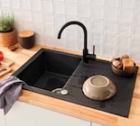 Évier à encastrer 1 cuve et égouttoir en résine noir mat Ising - COOKE & LEWIS en promo chez Castorama Nanterre à 79,90 €