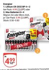 Lithium CR-2032 BP 4 + 2 im Angebot bei GLOBUS in Jena Lithium CR-2032 BP 4 + 2 Angebote von Energizer bei GLOBUS Jena für 4,99 €