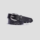 Ceinture perforée noir mixte en promo chez La Halle Ceinture perforée noir mixte dans le catalogue La Halle