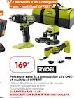 Perceuse sans fil à percussion 18V ONE+ et multitool OFFERT - RYOBI dans le catalogue Weldom