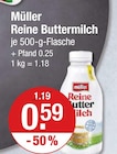 Reine Buttermilch von Müller im aktuellen V-Markt Prospekt für 0,59 €