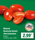 Deutsche Dattel-cherrytomaten im Angebot bei Lidl in Hürth Deutsche Dattel-cherrytomaten Angebote von Bioland bei Lidl Hürth für 2,99 €
