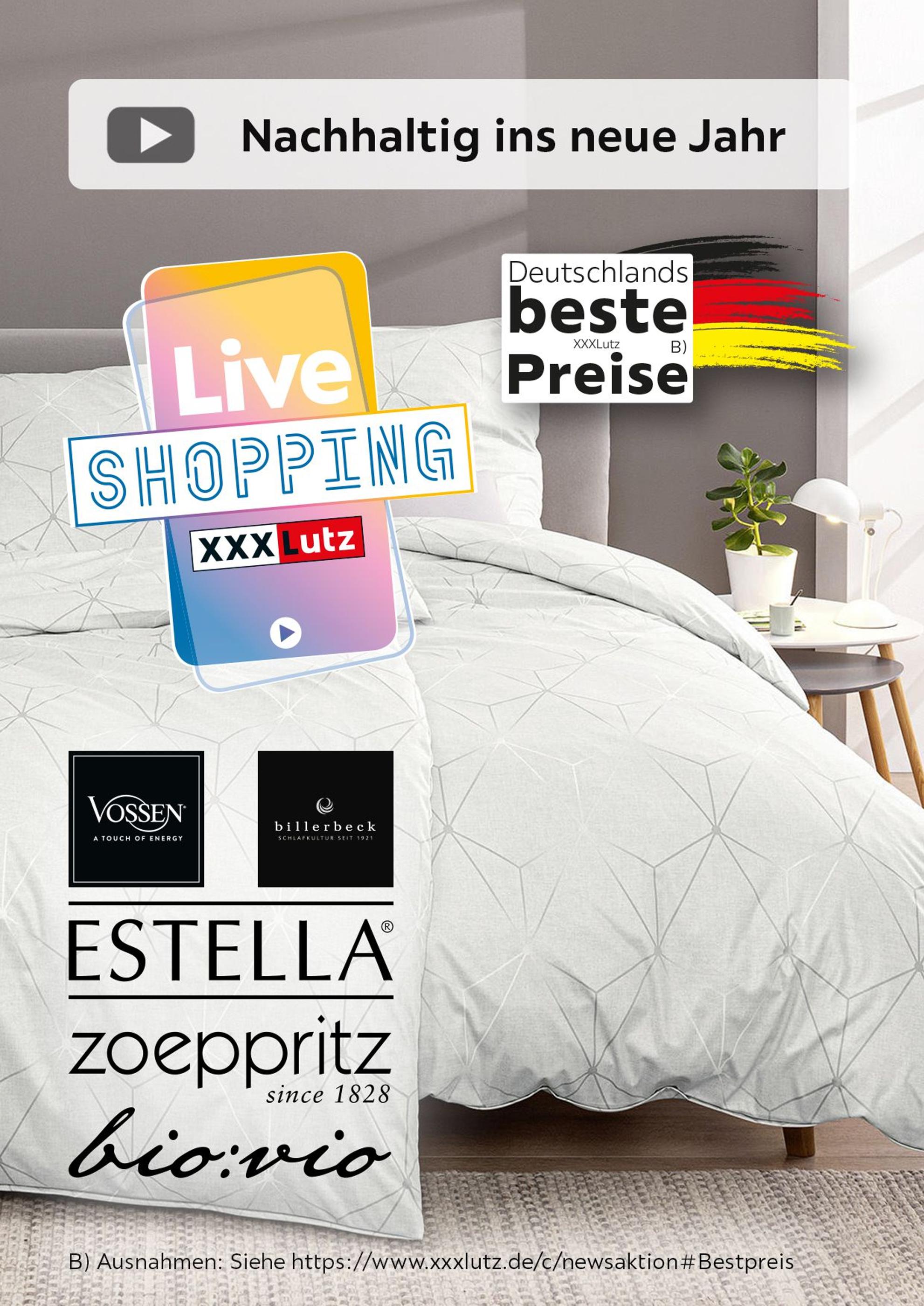XXXLutz Möbelhäuser Prospekt für Rödental mit 1 Seite XXXLutz Möbelhäuser Prospekt für Rödental: "Nachhaltig ins neue Jahr", 1 Seite, 20.01.2022 - 22.01.2022