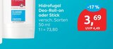 Deo-Roll-on oder Stick von Hidrofugal für 3,69 € bei budni im Angebot Deo-Roll-on oder Stick von Hidrofugal im aktuellen budni Prospekt