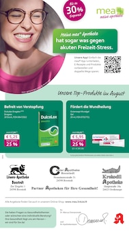 Aktueller mea - meine apotheke Prospekt "Unsere August-Angebote" Seite 1 von 4 Seiten für Boostedt