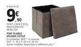 Pouf Pliable Velours Côtelé en promo chez E.Leclerc Toulouse à 9,90 €