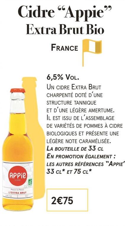 Monoprix Bordeaux - Cidre extra brut bio 6,5% vol. Promo Cidre extra brut bio 6,5% vol. dans le catalogue Monoprix The place to beer. à Bordeaux