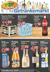 Coca Cola im TOP Getränke Prospekt in Krefeld Aktueller TOP Getränke Prospekt mit Coca Cola, "Aktuelle Angebote", Seite 1