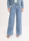Wide-Leg-Jeans Mid Waist in hellblau  used aus 100% Baumwolle bei bonprix. im Prospekt "" für 29,99 €