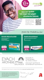 mea - meine apotheke Apotheken Prospekt der aktuellen Woche mit 4 Seiten, gültig von 01.06.2026 bis 30.06.2026, in Balingen und Umgebung Aktueller mea - meine apotheke Apotheken Prospekt in Balingen und Umgebung, "Unsere Juni-Angebote" mit 4 Seiten, 01.06.2026 - 30.06.2026