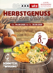 Aktueller XXXLutz Möbelhäuser Möbel & Einrichtung Prospekt in Aidhausen und Umgebung, "HERBSTGENUSS auf dem Teller!" mit 14 Seiten, 01.09.2025 - 13.09.2025