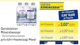 Mineralwasser im Angebot bei Metro in Stendal Mineralwasser Angebote von Gerolsteiner bei Metro Stendal für 3,57 €