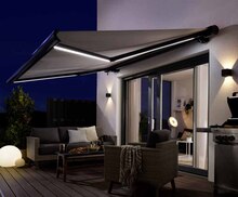 BAUHAUS Koblenz - LED-Vollkassettenmarkise 'GRAU' LED-Vollkassettenmarkise 'GRAU' Angebot bei BAUHAUS Koblenz im Prospekt "Terrassenüberdachungen"