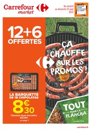 Catalogue Carrefour Market à Rillieux-la-Pape, avec 44 pages Prospectus Carrefour Market à Rillieux-la-Pape, "Ça chauffe sur les promos !", 44 pages, 09/08/2022 - 21/08/2022