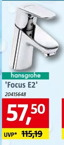 BAUHAUS Bingen - Waschtisch-Einhebelmischer 'Focus E2' Waschtisch-Einhebelmischer 'Focus E2' Angebot bei BAUHAUS Bingen im Prospekt "Handzettel KW 14"