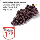 Tafeltrauben dunkel kernlos Angebote bei GLOBUS Oberhausen für 1,79 €