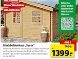 Blockbohlenhaus „Spree“ Angebote von Mr. Gardener bei Hagebaumarkt Hamburg für 1.399,00 €