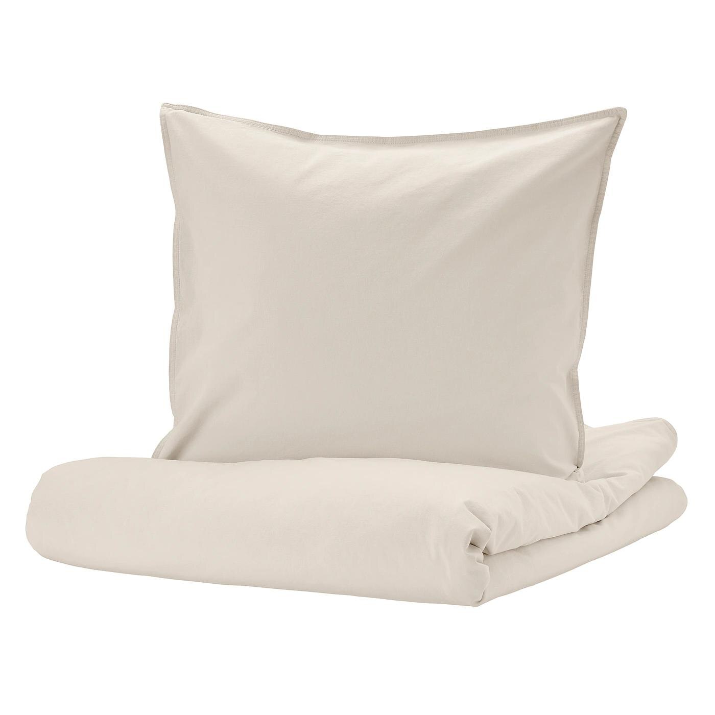 IKEA Mannheim - Bettwäsche-Set, 2-teilig helles Graubeige 140x200/80x80 cm Bettwäsche-Set, 2-teilig helles Graubeige 140x200/80x80 cm Angebot bei IKEA Mannheim im Prospekt Gut sortiert, ist halb gewonnen