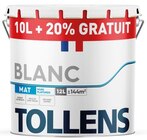 Peinture(d) Tollens murs et plafonds mat blanc 10L + 20% gratuit - Tollens en promo chez Castorama Besançon à 59,90 €