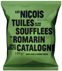 Tuiles de pois chiches soufflées au romarin - LES NIÇOIS - Intermarché Super Tuiles de pois chiches soufflées au romarin - LES NIÇOIS à 1,79 € dans le catalogue Intermarché Super