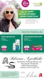 mea - meine apotheke Apotheken Prospekt der aktuellen Woche mit 4 Seiten, gültig von 01.05.2026 bis 31.05.2026, in Plauen und Umgebung Aktueller mea - meine apotheke Apotheken Prospekt in Plauen und Umgebung, "Unsere Mai-Angebote" mit 4 Seiten, 01.05.2026 - 31.05.2026