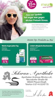 mea - meine apotheke Prospekt der KW 20 "Unsere Mai-Angebote" Aktueller mea - meine apotheke Prospekt "Unsere Mai-Angebote" Seite 1 von 4 Seiten