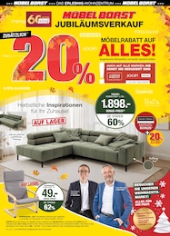 Möbel & Einrichtung Prospekt von Möbel Borst Oberdischingen Möbel Borst Prospekt: "20% MÖBELRABATT AUF ALLES!", 12 Seiten, 10.10.2025 - 08.11.2025