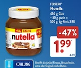 Nutella von Ferrero für 1,99 € bei ALDI SÜD im Angebot Nutella von Ferrero im aktuellen ALDI SÜD Prospekt