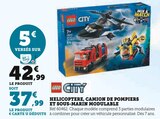 City Helicoptere, Camion de Pompiers et Sous-Marin Modulable - LEGO - Hyper U à Nantes City Helicoptere, Camion de Pompiers et Sous-Marin Modulable - LEGO en promo chez Hyper U Nantes à 37,99 €