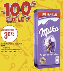 Géant Casino Argenteuil - Chocolat au Lait du Pays Alpin Promo Chocolat au Lait du Pays Alpin dans le catalogue Géant Casino Un trésor d'anniv' à Argenteuil