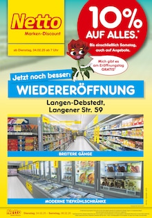 Netto Marken-Discount Prospekt Wiedereröffnung - 10% AUF ALLES. mit  Seiten in Langen und Umgebung