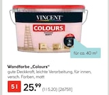 Wandfarbe "Colours" Angebote von Vincent bei Hellweg Gütersloh für 25,99 €