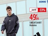 Sweatshirt homme - ADIDAS en promo chez Intersport Quimper à 39,99 €