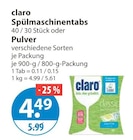 Spülmaschinentabs von claro im aktuellen V-Markt Prospekt für 4,49 €