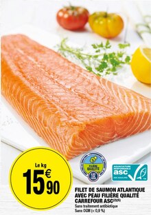 Carrefour Market Mareuil-lès-Meaux - FILET DE SAUMON ATLANTIQUE AVEC PEAU FILIÈRE QUALITÉ ASC Promo FILET DE SAUMON ATLANTIQUE AVEC PEAU FILIÈRE QUALITÉ ASC dans le catalogue Carrefour Market "Maintenant et moins cher !" à Mareuil-lès-Meaux