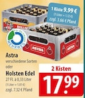 famila Nordost Rendsburg - Astra oder Holsten Edel Angebot im Prospekt Astra oder Holsten Edel bei famila Nordost im Rendsburg Prospekt für 9,99 €