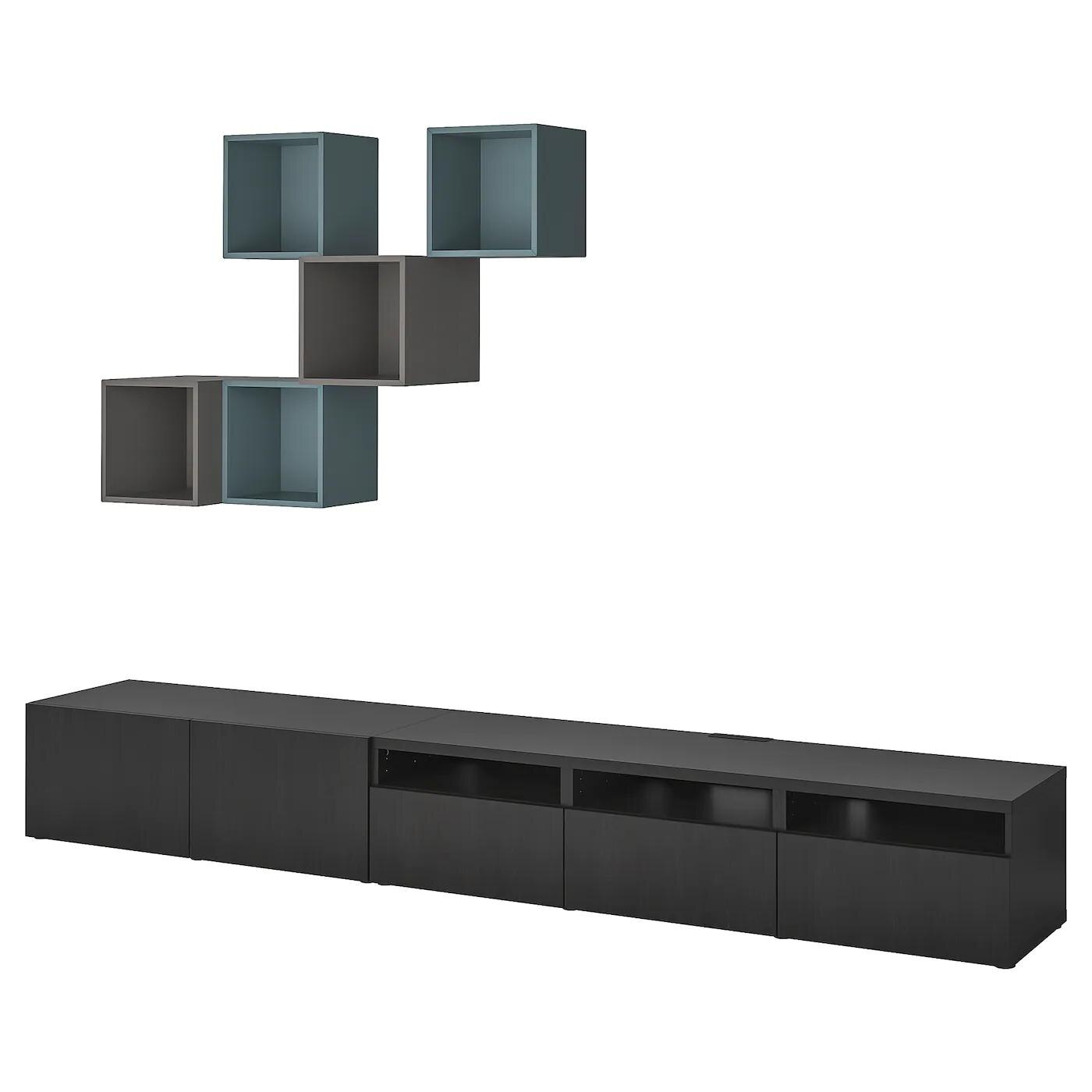 IKEA Würzburg - TV-Schrankkombination schwarzbraun/dunkelgrau grautürkis TV-Schrankkombination schwarzbraun/dunkelgrau grautürkis Angebot bei IKEA Würzburg im Prospekt Viele tolle Preise zum Träumen