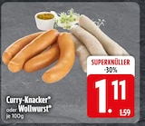 Curry-Knacker oder Wollwurst im aktuellen EDEKA Prospekt für 1,11 €