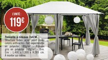 Géant Casino La Patte d'Oie - Tonnelle à rideaux 3x4 M Promo Tonnelle à rideaux 3x4 M dans le catalogue Géant Casino Les belles inspirations jardin à La Patte d'Oie