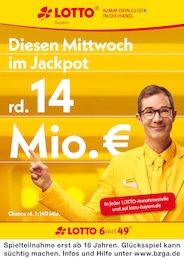 LOTTO Bayern Prospekt für Neukirchen: "Diesen Mittwoch im Jackpot rd. 14 Mio. €", 1 Seite, 04.11.2024 - 06.11.2024