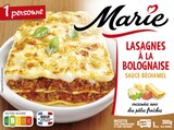 PLAT CUISINÉ LASAGNES À LA BOLOGNAISE surgelé MARIE - MARIE en promo chez Auchan Hypermarché Agen à 2,09 €
