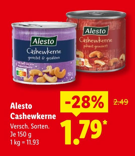 Cashewkerne geröstet & gesalzen