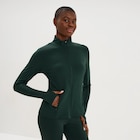 Veste de sport ajustée avec fermeture vert foncé femme en promo chez La Halle Veste de sport ajustée avec fermeture vert foncé femme dans le catalogue La Halle