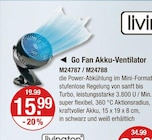 Go Fan Akku-Ventilator Angebote von livington bei V-Markt Memmingen für 15,99 €