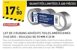 Promo Lot de 3 rubans adhésifs toiles américaines 3160 gris - rouleau de 50 mm x 25 m à 17,90 € dans le catalogue Tout Faire à Acheux-en-Amiénois