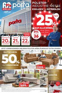 Ecksofa im aktuellen porta Möbel Prospekt (Hamburg) Ecksofa im porta Möbel Prospekt "POLSTER-INDUSTRIE-MESSE" mit 2 Seiten (Hamburg)